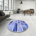 thumbnail image 3 of Ahgly Company Indoor Round Patterned Royal Blue Area Rugs, 4' Round, 3 of 6