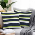 thumbnail image 2 of Green and Outdoor Pillow Covers Pack of 2 Navy Blue Stripe Abstract Geometric Stripes Waterproof Throw Pillow Covers Decorative Cushion Cases for Patio Garden Tent Balcony Couch 16x16 inch, 2 of 8