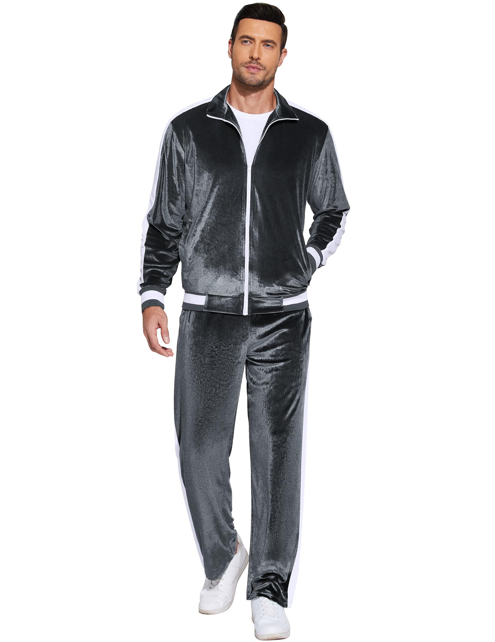 COOFANDY Mens Tracksuit 2 Piece Set Velour Sweatsuit Jogging Suits