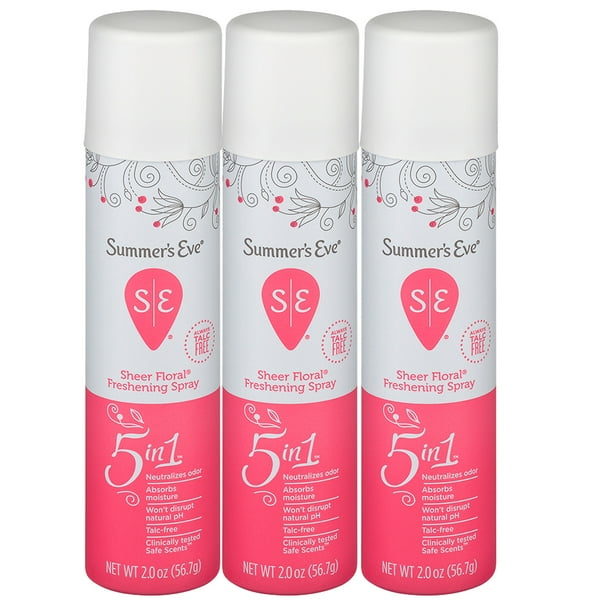 Summer's Eve Feminine Deodorant Freshening Spray, Sheer Floral, 2 FL OZ