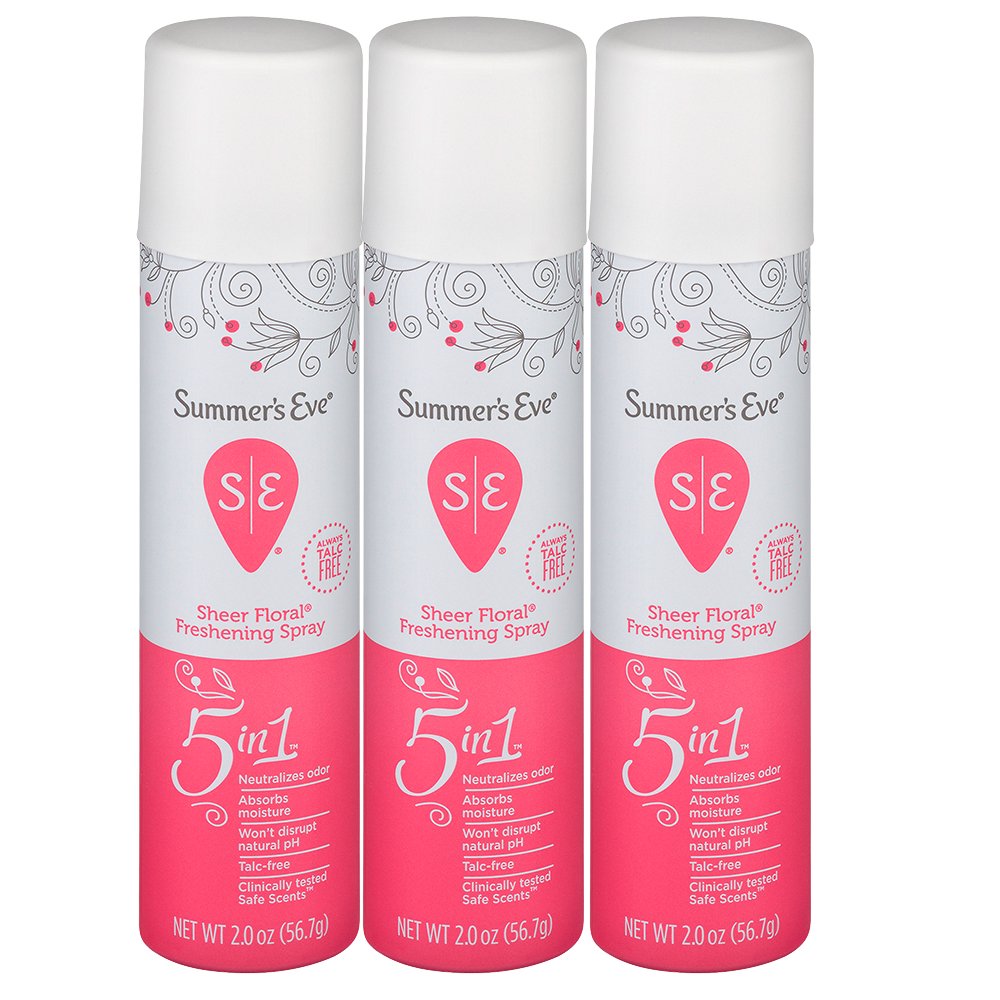 Summer's Eve Feminine Deodorant Freshening Spray, Sheer Floral, 2 FL OZ