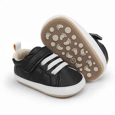 

QWZNDZGR Baby Boys Girls Sneakers Anti-Slip Oxford Loafer Flats Infant Toddler PU Leather Soft Sole Baby Shoes