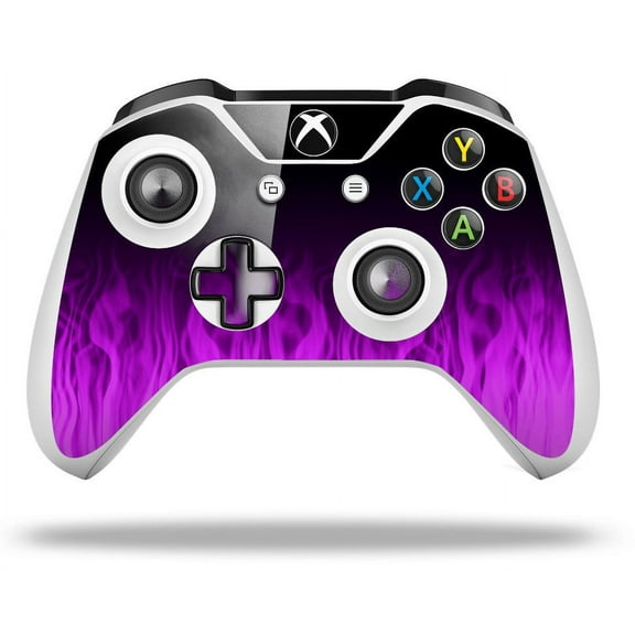 WraptorSkinz Decal Skin Wrap Set works with 2016 and newer XBOX One S / X Controller Fire Purple (CONTROLLER NOT INCLUDED)