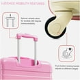 thumbnail image 3 of JERFIT 3-Piece ABS Hardshell Spinner Luggage Set with TSA Lock, Lightweight Durable Suitcase, 20/24/28 Inch, Pink, 3 of 5