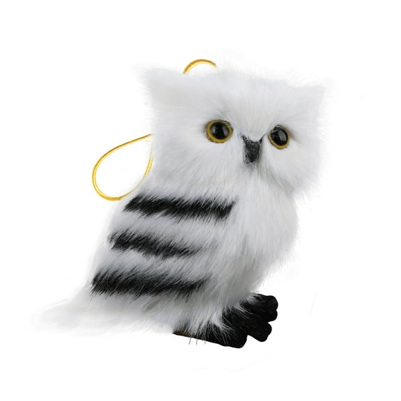 Hanging Owl Christmas Ornaments Mini Plush Owl Ornament Christmas Owl Furry Hanging Christmas Tree Decor