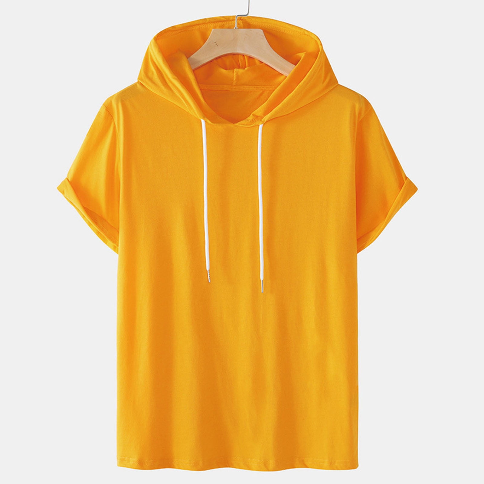 Men's Casual Short Sleeve Pullover Hoodie Shirt Athletic Sweatshirt Slim Fit Summer Workout Top Walmart.com