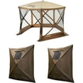 thumbnail image 1 of Clam Portable Outdoor Camping Canopy, Brown + Clam Quick Set Wind Panels, 1 of 12
