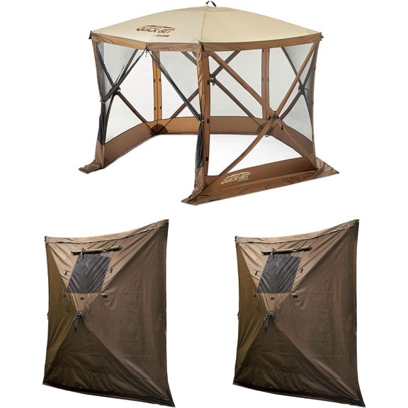 Clam Portable Outdoor Camping Canopy, Brown Clam Quick Set Wind Panels