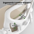 thumbnail image 6 of Ergonomic Office Chair with Headrest & Lumbar Support - Adjustable Mesh Desk Chair for Home Office, Study & Gaming Room - White & Khaki, 6 of 10