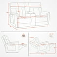 thumbnail image 4 of MCombo 70.8" Power Loveseat Recliner Sofa with Console, Massage and Dual Heating, Adjustable Headrest for Living Room, Fabric (Dark Grey), 4 of 10