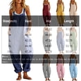 thumbnail image 3 of Linen Jumpsuits for Women Summer Fall Casual Sleeveless Wide Leg Overalls Adjustable Strap Jumpsuit Trendy Beach Vacation Outfit Pink M, 3 of 7