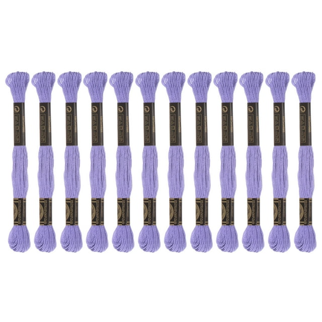 Unique Bargains Lavender Embroidery Floss, 8m Long Fiber Cotton - 12 Skeins