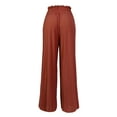 thumbnail image 4 of MixMatchy Women's Breathable Chiffon Fabric Loose Pleated Wide Leg Palazzo Pants with Ribbon Tie Elastic Band, 4 of 4