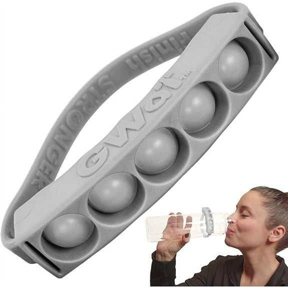 GWaT Water Tracker Band for Bottles – Grey Skies – Hydration Reminder Popper for Kids & Adults