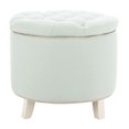 thumbnail image 4 of Safavieh Amelia Round Upholstered Storage Ottoman, Beige, 4 of 9