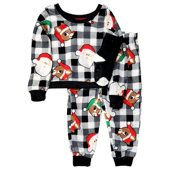 Girls Rudolph Red Nosed Reindeer Fleece Christmas Pajamas X-Small 4-5