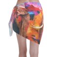 thumbnail image 2 of Bingfone Oil Paintings of Elephants Women's Sarong Swimsuit Cover Ups Bathing Suit Coverups Chiffon Beach Wrap Skirts, 2 of 7