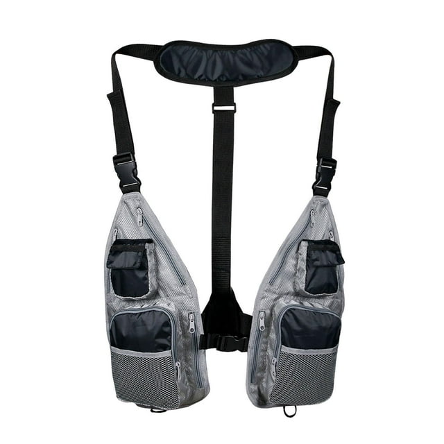 Chaleco de pesca de malla multifuncional Chaleco ligero transpirable ajustable Gris Zulema Chaleco de pesca