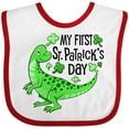 thumbnail image 3 of Inktastic My 1st St. Patrick's Day Green Dinosaur Boys or Girls Baby Bib, 3 of 4