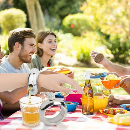 

Home Decor 304 Stainless Steel Bracelet Hip Flask Portable Round Wine Bottle Russian Diamond Lid Water Bottles Glass