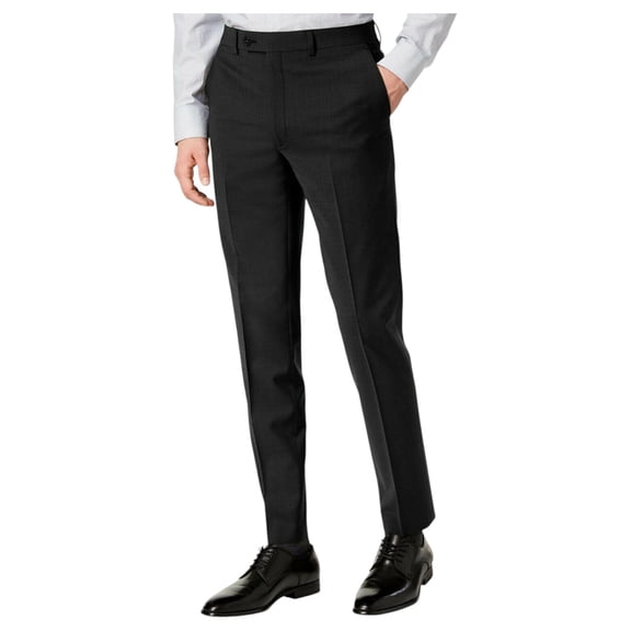 Calvin Klein Mens Skinny fit Dress Pants Pants 38 / 32 Black Solid Stretch