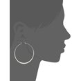 thumbnail image 2 of Essentials Gold or Rhodium Plated Stainless Steel Flattened Hoop Earrings, 2 of 3