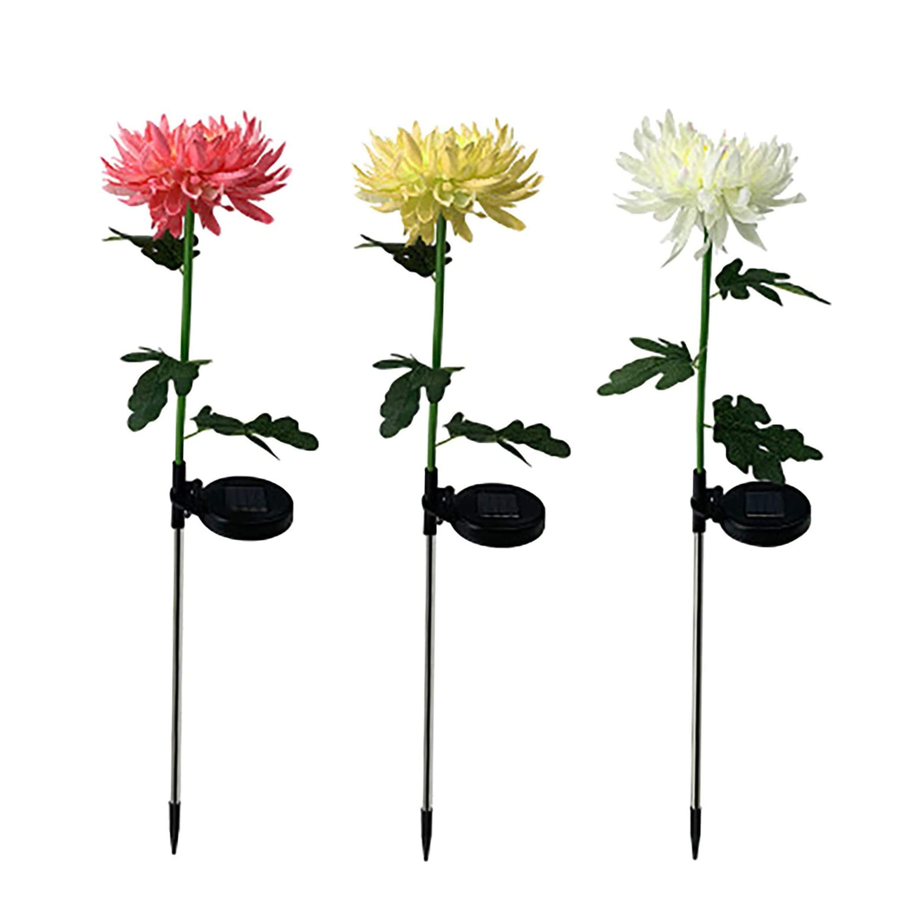 1X Chrysanthemum Solar Flower Light Garden Stake Lamp Yard Outdoor Waterproof 
