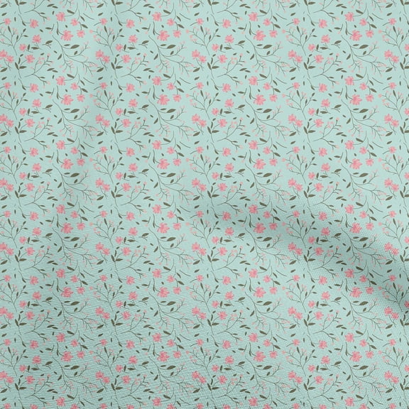 oneOone Polyester Spandex Dusty Teal Green Fabric Floral Sewing Fabric By The Yard Printed Diy Clothing Sewing Supplies 56 Inch Wide