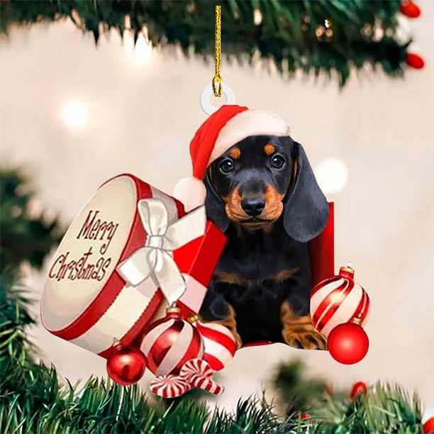Adorno navideño para perro salchicha, adorno para fiesta temática en casa, suministros para fiesta