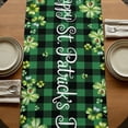 thumbnail image 5 of Table Runners 72 Inches Long Dress Scarves, St. Patrick's Day Farmhouse Kitchen Table Runner, Coffee Tablerunners, Green Truck Lucky Shamrocks Farmhouse Check 14x72 Inch, 5 of 9
