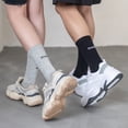 thumbnail image 4 of Kmbangi Women's Running Stockings, Letters Pattern Elastic Simple Style Socks, Casual Sports Long Socks Accessories, 4 of 5