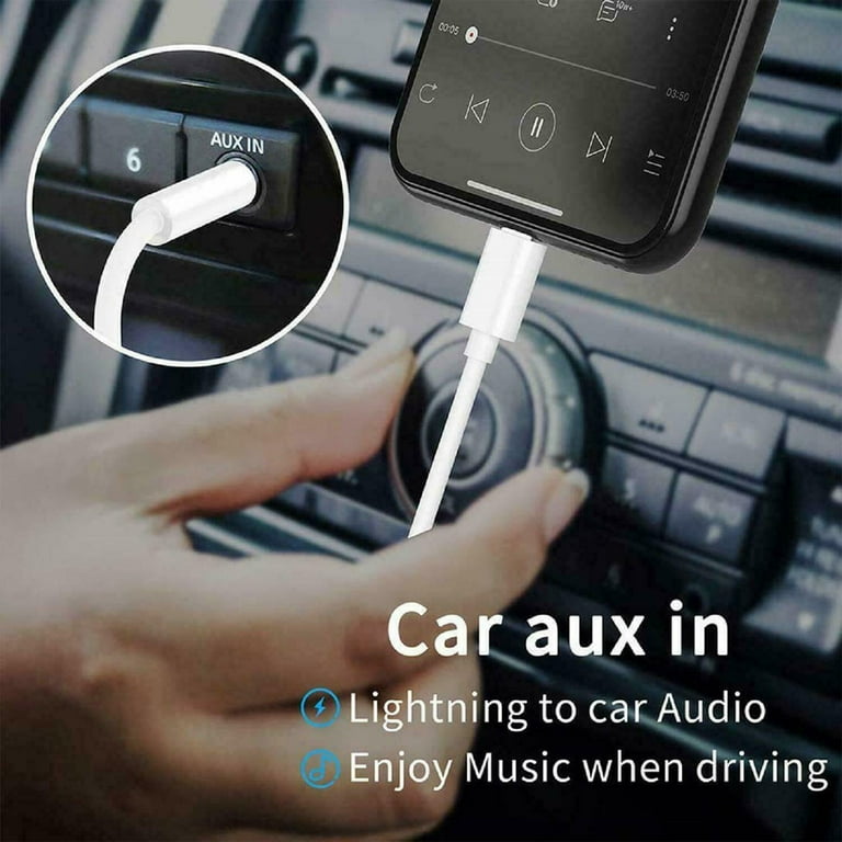 3.5mm Aux Audio Car Adapter Auxiliary Cable Cord for iPhone 13 Pro Max 8 Plus