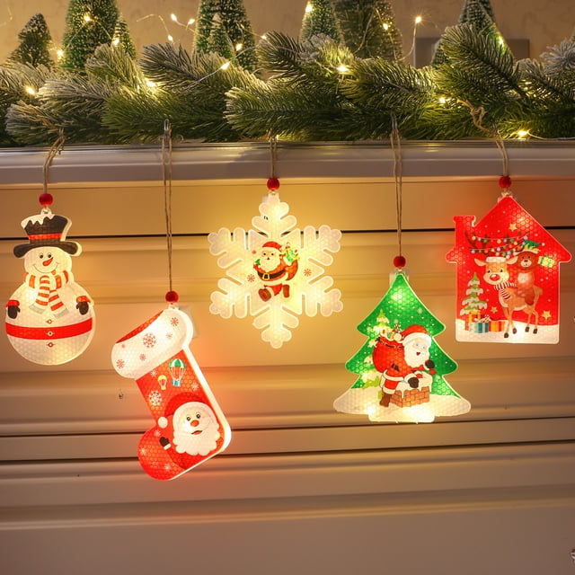 RV 6 piezas de luces LED de Navidad árbol de Navidad decoración colgante copo de nieve luces cadena modelado luces ambientales Sailing Electrónica