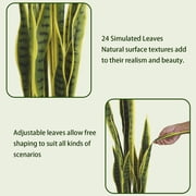 Artificial Snake Plant in Black Planter – Realistic Fake Snake Plant, Evergreen Faux Plant for Living Room Bedroom Entryway