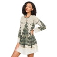 thumbnail image 3 of FORMRS Womens Long Sleeve Nightgowns Crew Neck Sleep Shirt Soft Pajamas Sizes S-3XL, Christmas Stars, 3 of 8