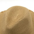 thumbnail image 5 of Yuanlong Womens Woven Straw Hats Leather Buckle Band Fedora Hat Spring Summer Breathable Beach Holiday Casual Lady Sun Cap, 5 of 5