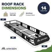 ARKSEN 84x23x6 Long and Narrow Car Roof Rack Cargo Carrier Rooftop Basket, Heavy Duty Weather Resistant Luggage & Camping Gear Storage for Car, Truck or SUV Transport
