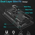 thumbnail image 3 of Samsung Galaxy A71 5G Case (Not Fit Galaxy A71 4G) with HD Screen Protector, Dual Guard Protection Series Case with Portable Magnetic Ring Stand for Samsung A71 5G (Black Military Case), 3 of 15