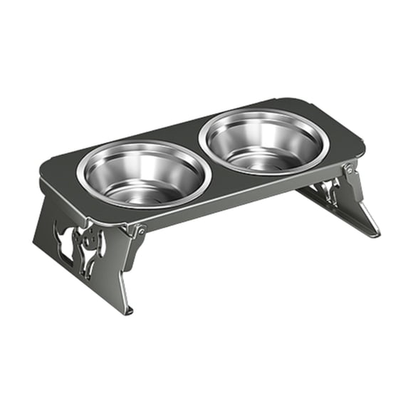 Comederos elevados para perros Soporte elevado para comederos Estación de alimentación versátil Fácil de limpiar Gris