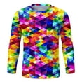 thumbnail image 4 of Landzoo Mens Carnival Sequin Fashion Digital 3D Printed Long Sleeve T Shirt Casual T Shirt Cozy Loose Men's Tops, 4 of 4