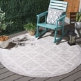 thumbnail image 2 of SAFAVIEH Cabana Dusko Diamond Indoor/Outdoor Area Rug, Ivory/Grey, 6'5" x 6'5" Round, 2 of 14