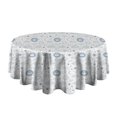 thumbnail image 5 of White Blue Sun Moon Cloud Star Pattern Round Tablecloth 60"x60",Wrinkle Wipeable Table Cloth for Kitchen Dining Room Picnic Patio Party, 5 of 6