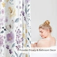 thumbnail image 3 of Coral Floral Shower Curtain, Watercolor Flower Fabric Shower Curtain for Bathroom, Cute Wildflower Butterfly Cloth Shower Curtain Set with Hooks, 84x84, 3 of 6