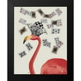 thumbnail image 2 of Fab Funky 20x24 Black Modern Framed Museum Art Print Titled - Flamingo and Cards, 2 of 5