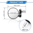 thumbnail image 6 of Unique Bargains 1 Set Motorcycle Rear View Mirrors Bar End Side Mirrors Mount Universal Adjustable Aluminum Black M8 Round Shape, 6 of 7
