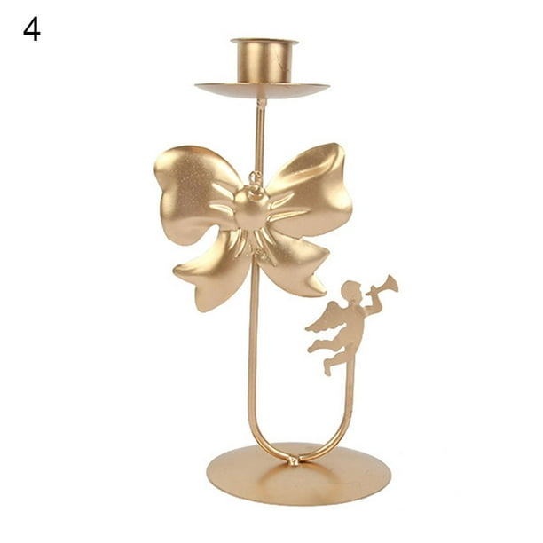 Candelabro navideño llamativo antideformación de hierro forjado en forma de muñeco de nieve adornos de candelabro de escritorio para el hogar