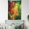 thumbnail image 4 of Outer Space Tapestry, North American and Pelican Nebula Gas Cosmic Planetary Object in Outer Space, Wall Hanging for Bedroom Living Room Dorm Decor, 60W X 80L Inches, Orange Green, by Ambesonne, 4 of 5