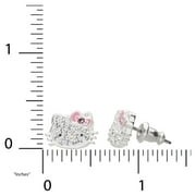 Sanrio Hello Kitty Girls/Tween Sterling Silver Crystal Stud Earrings