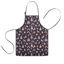 Fantasy Princess Unicorn Pattern Kids Aprons for Girls and Boys,Adjustable Neck Strap Toddler Aprons for Kids Cooking Baking,23.6"x19"