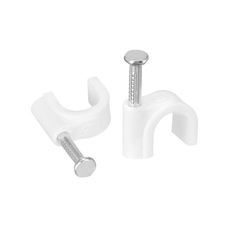 

Strengthened Circle Cable Clips with Single Steel Nail 9mm White 200 Pieces